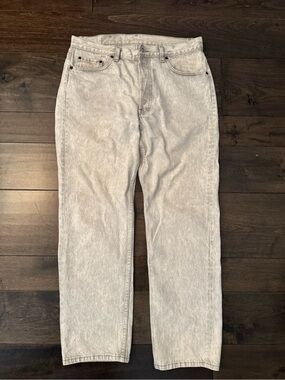 Levi's 501 Light Grey Washed Straight Jeans W3